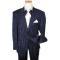 Steve Harvey Classic Collection Navy/White Chalk Stripes Super 120's Merino Wool Suit 6616
